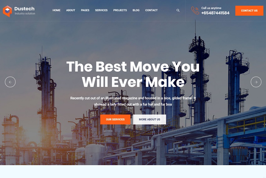 Dustech - Industry & Factory HTML Template